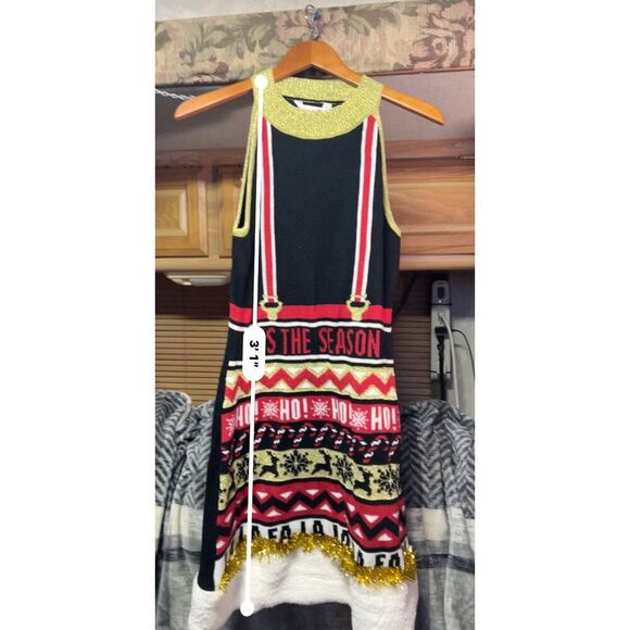 No Boundaries Christmas Sweater Dress Juniors Size Medium - Picture 6 of 7